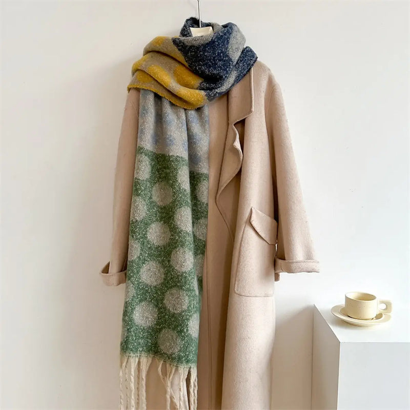 Polka Dot Thick Shawl Scarf in Multiple Color Choices