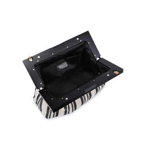 Margot Stripe Straw Clutch in Black and White by Urban Expressions