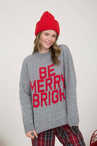 By Together Knit Sweater Sequin Detail Pullover Top in Dark Navy