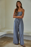 Sadie Smocked Top Black Midi Dress by Le Lis