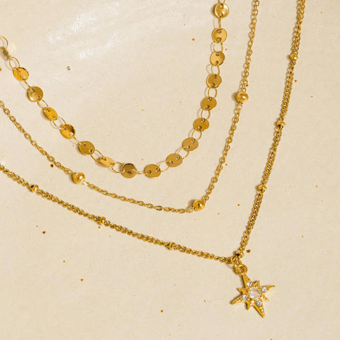 Dax 18K Gold Non-Tarnish Natural Stone Necklaces