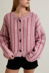 Dorothy Pink Stripe Cardigan Sweater