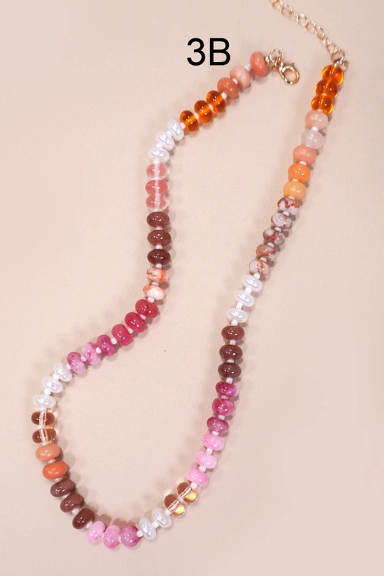 Natural Agate Beaded Necklaces