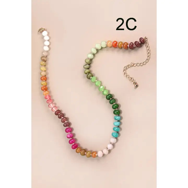 Natural Agate Beaded Necklaces