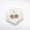 Pink Green Blossom Hoop Earrings