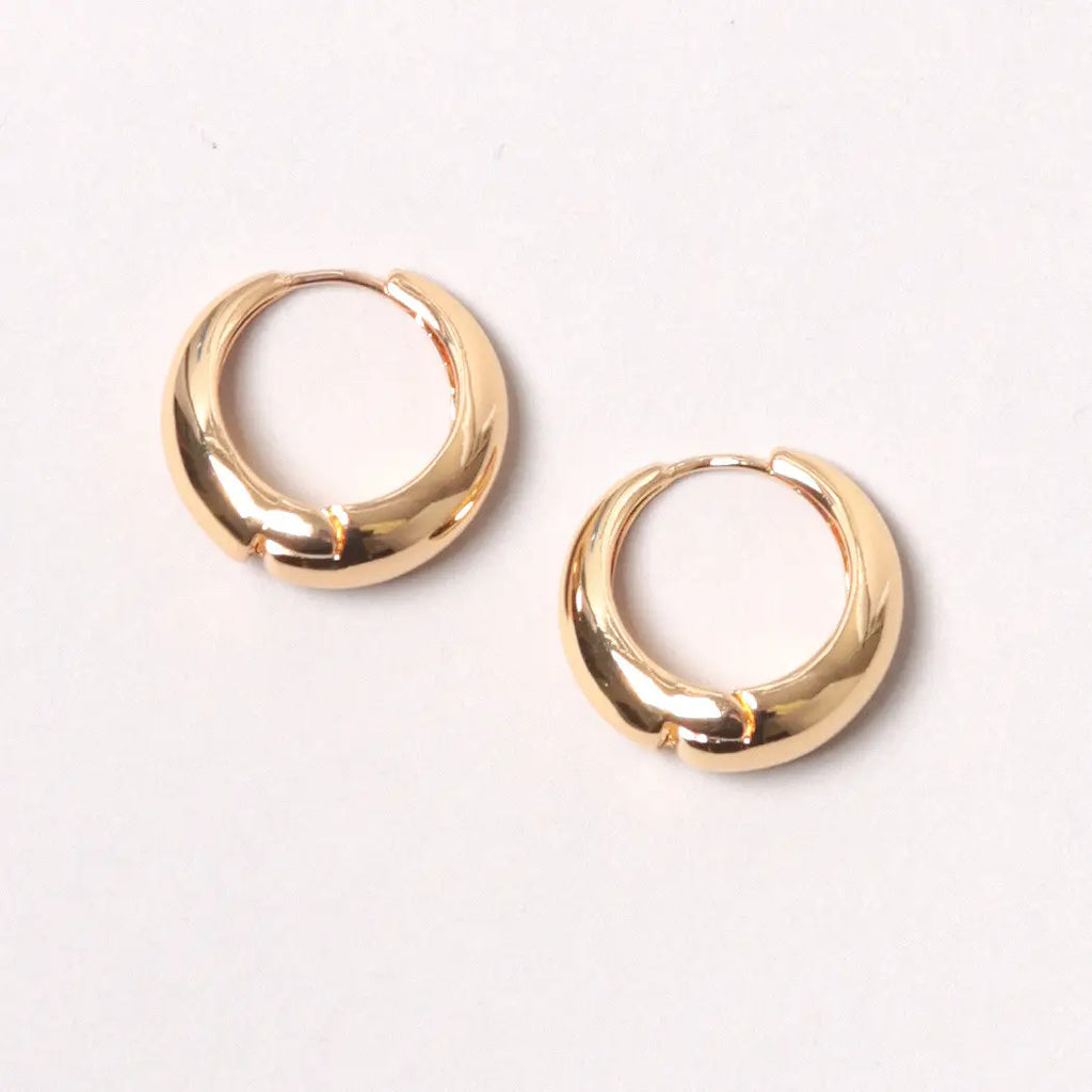 14k Gold Dipped Hoop Earring in Gold or White Gold