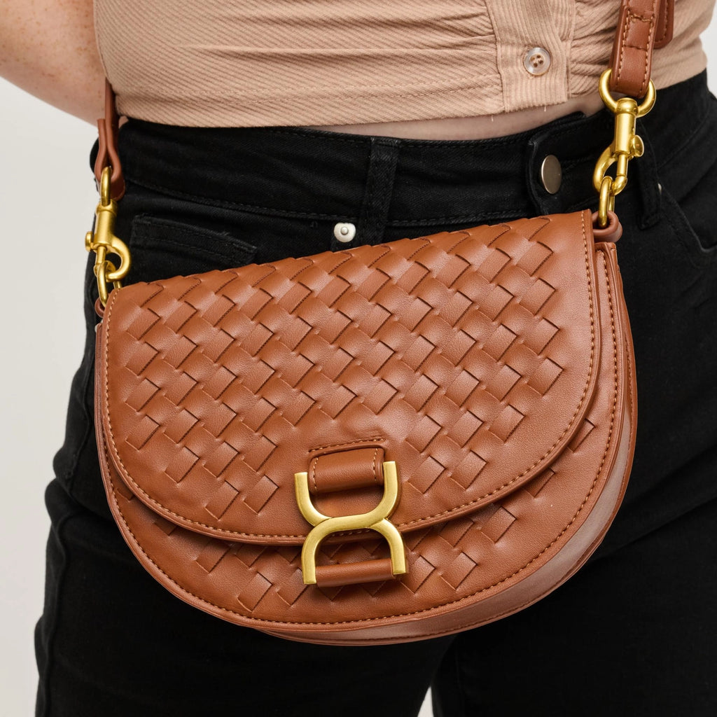 Alise Woven Crossbody in Light Chocolate by Urban Expressions