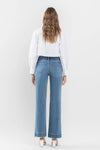 Petra High Rise Wide Leg Trouser Hem Detail Jeans by Flying Monkey