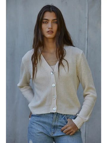 Colleen Crew Neck Knit Top in White