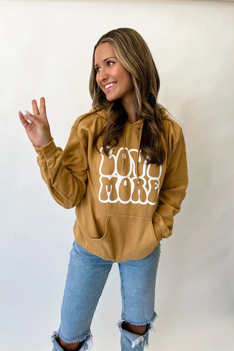 Love More Hoodie Sweatshirt in Gold