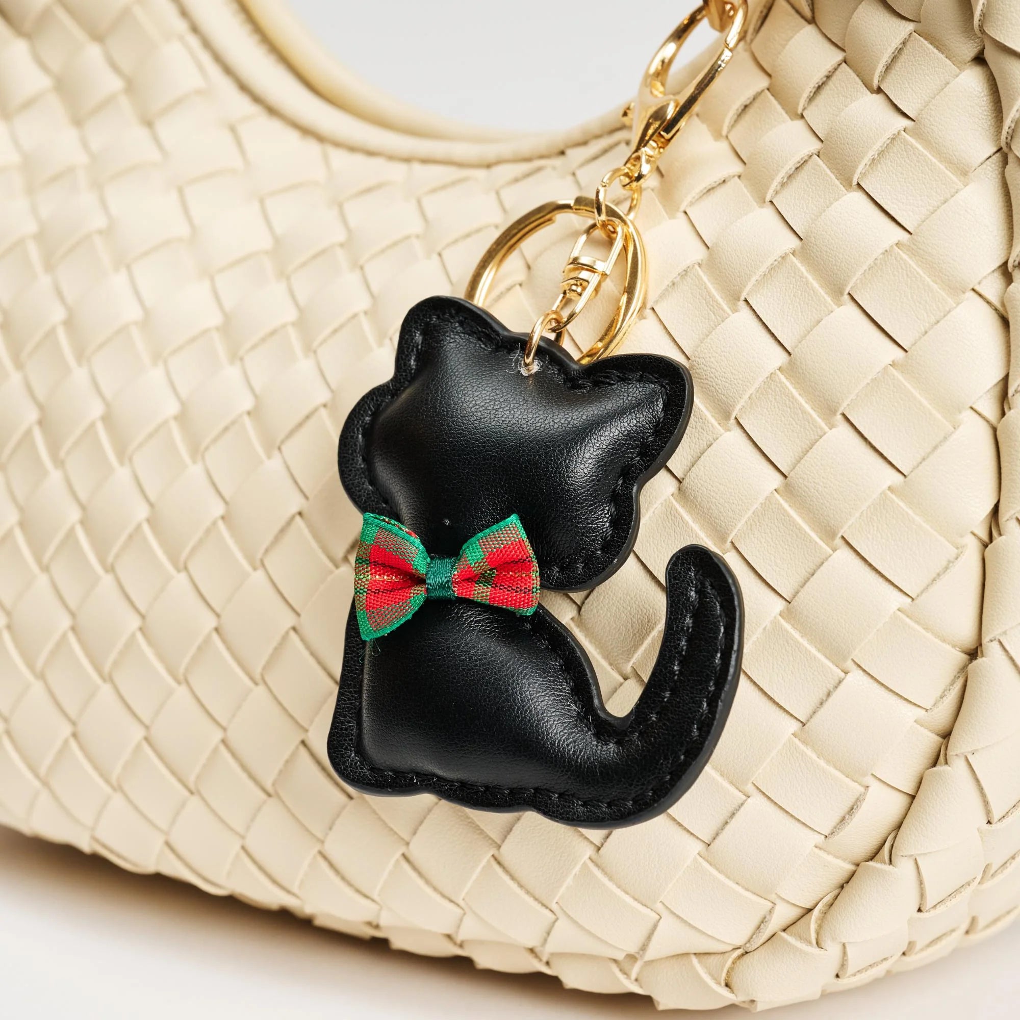 QTMY Beaded Chain Keychain Bag Charms - Gold & Black Purse Accessories For Bogg Bags