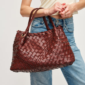 Natalie Woven Tote in Chocolate by Urban Expressions