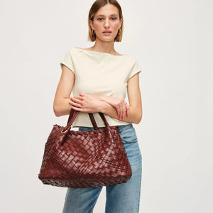 Natalie Woven Tote in Chocolate by Urban Expressions