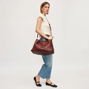 Natalie Woven Tote in Chocolate by Urban Expressions