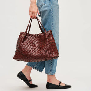 Natalie Woven Tote in Chocolate by Urban Expressions