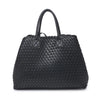 Ithaca Woven Vegan Leather Tote in Black by Urban Expressions