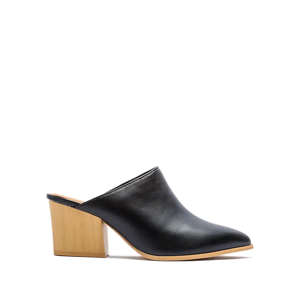 Carrie Wood Block Heel Mules Polka Dots Boutique