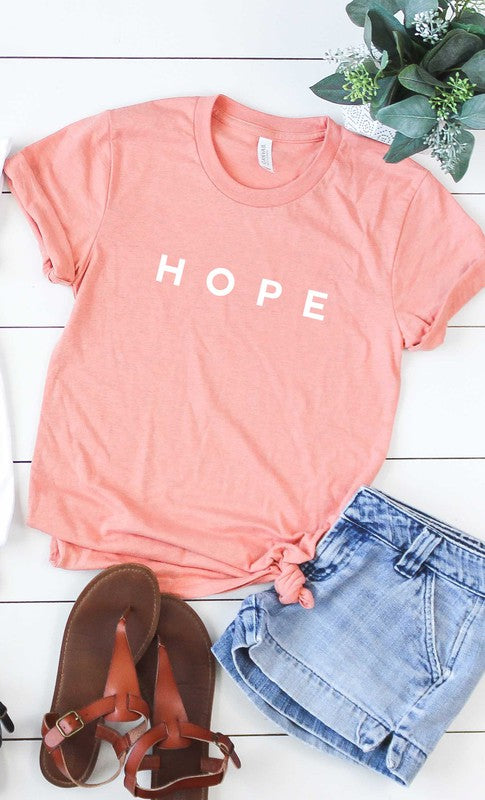 HOPE Graphic Tee in Heather Sunset