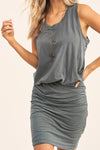 Soft Jersey Cotton Sleeveless Knit Dress In Color Options
