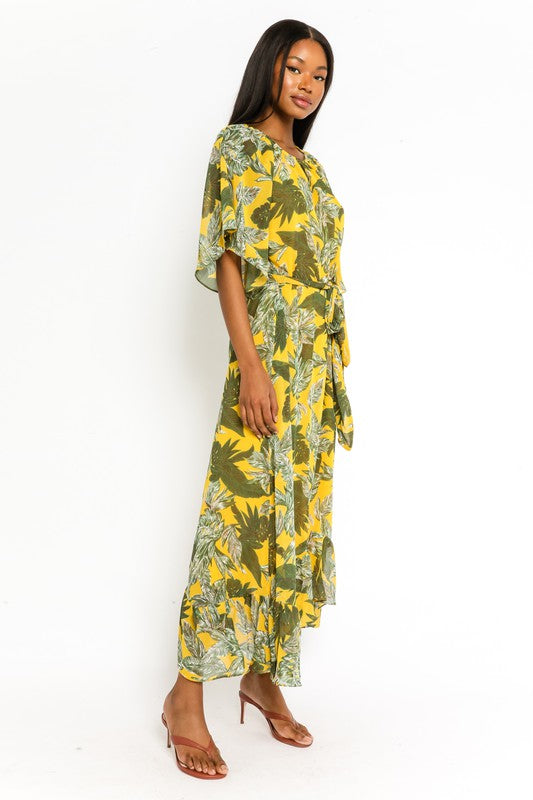 olivaceous green dress floral mini dress with short sleeves Olivaceous Jodie Green Floral Tiered Ruffle Mini Dress