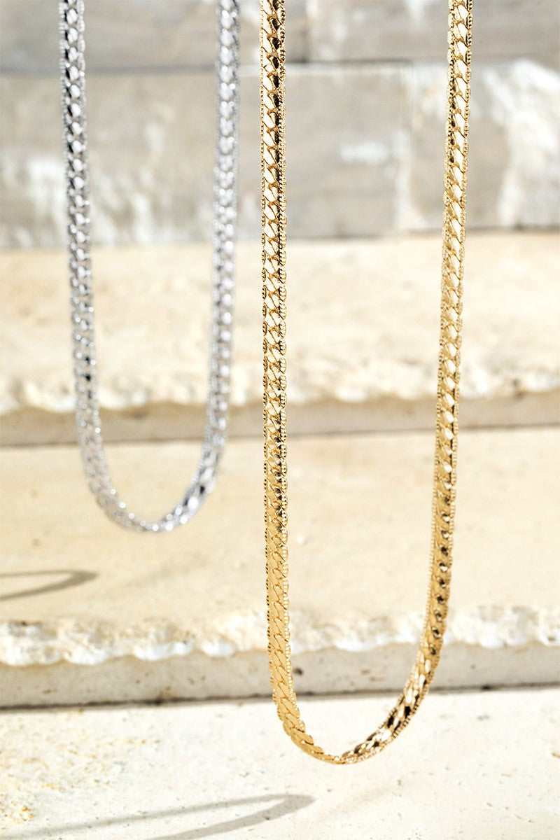 Luminous Brass Metal Snake Chains in Gold or Silver