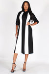 Black and White Stripe Stunner Dress
