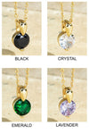 Petite Round CZ Charm on Gold Chain in 6 Color Choices