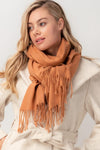 Solid Scarf With Fringe in Various Colors