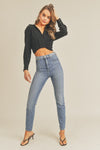 Aida Cropped Collared Top by Lush Clothing