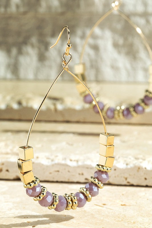 Tear Drop Wire Dangle Earrings in Various Color Choices
