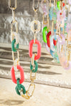 Tessy Acrylic Chain Statement Necklaces in Various Color Options
