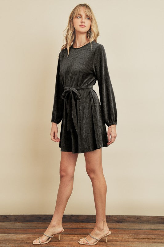 Beyond Velour Belted Tunic Dress Medium