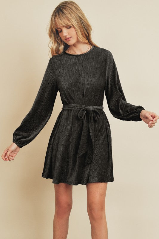 Beyond Velour Belted Tunic Dress