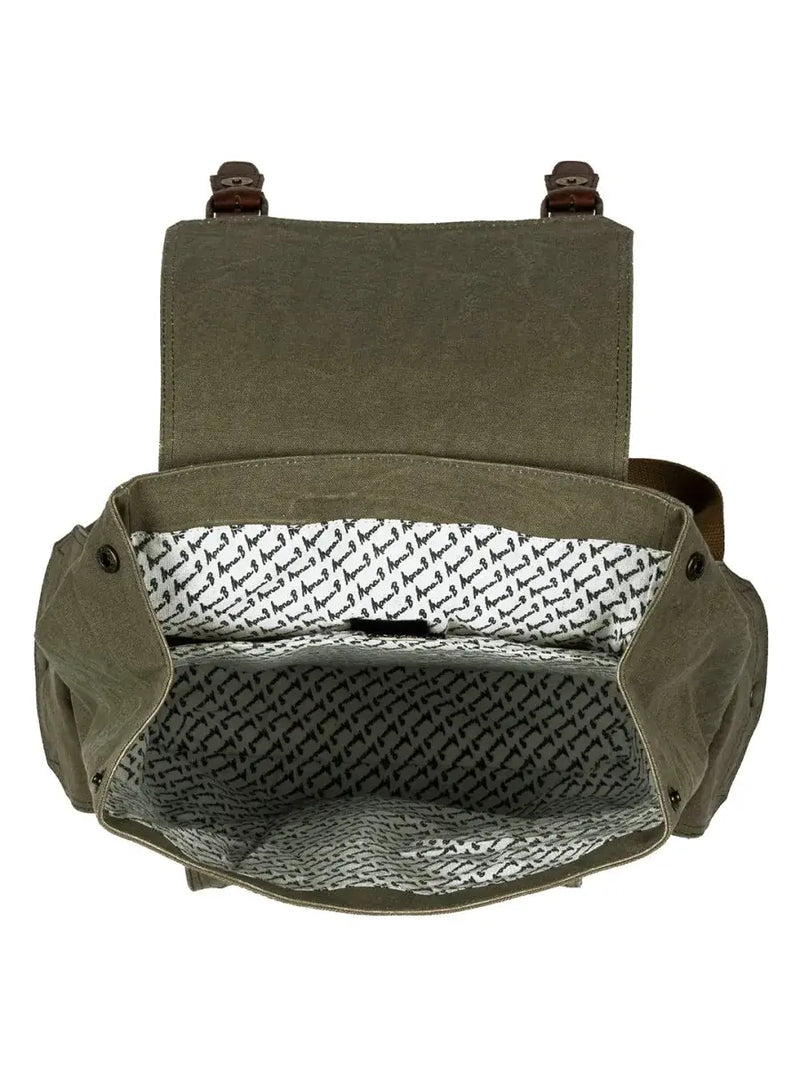 Wanderer Up Cycled Canvas Backpack by Mona B. Polka Dots Boutique