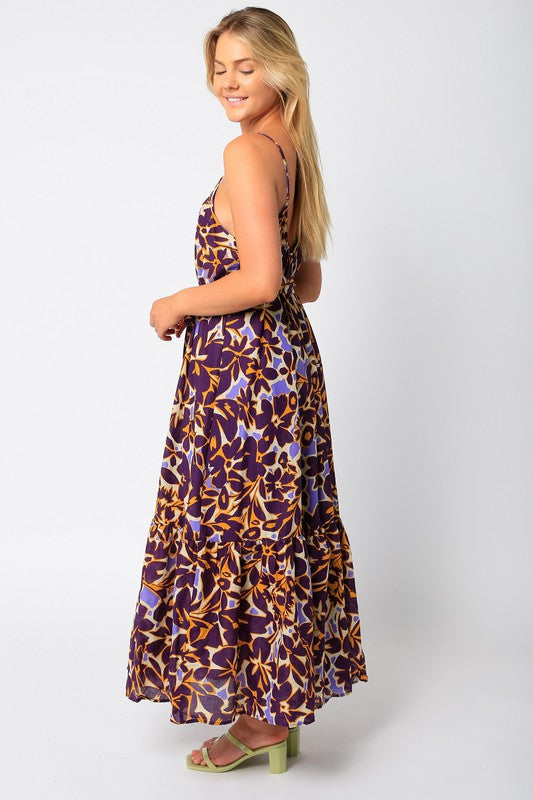 Trina Maxi Dress in Purple Beige by Olivaceous