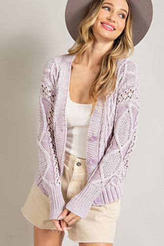 Betty Cropped Cardigan in Berry