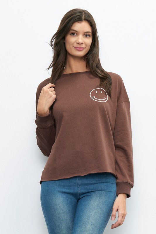 All Smiles Crewneck in Various Neutral Color Choices
