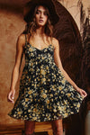 Whitney Floral Mini Empire Dress by BucketList