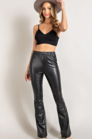 Paige Black Pleather Pants