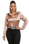 Eve Satin Collared Button Down in 5 Colors