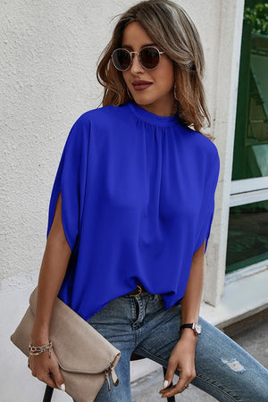 Adele Solid Cape Style Top in Royal Blue