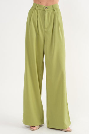 Dani High Waist Wide Leg Dress Pant in Kiwi