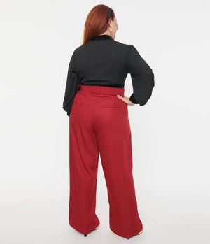 Burgundy Ginger Dress Pants by Unique Vintage