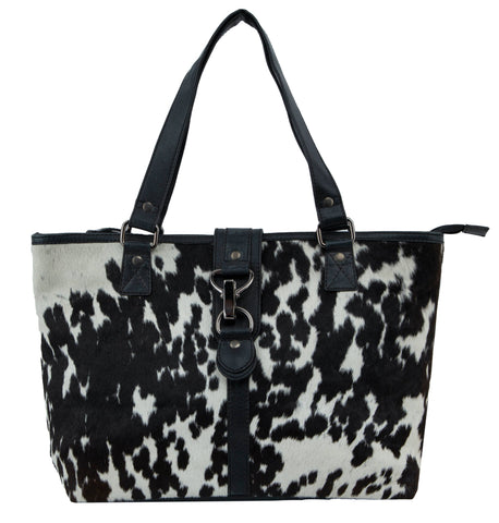 Grey Leopard Faux Fur Oversized Tote