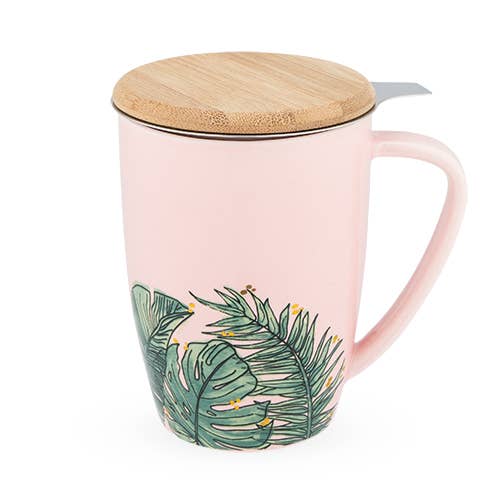 Tropical Ceramic Tea Mug & Infuser