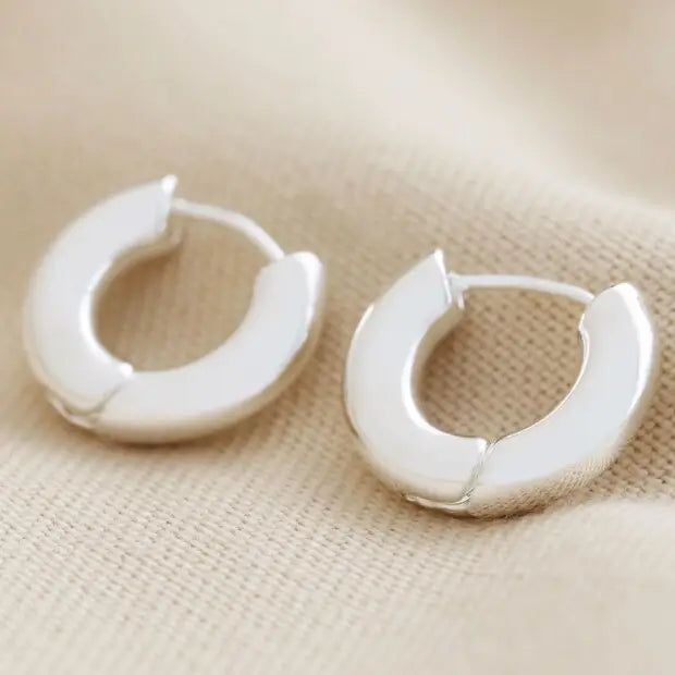 Huggie Hoop Earrings in Sterling Silver