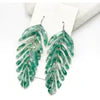 Green Leaves Acrylic Earrings