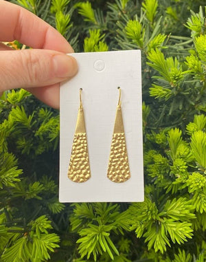 Gold Hammered Belle Metal Earrings