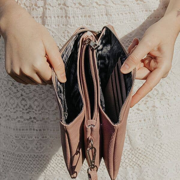 Stefani Wristlet With Crossbody Option in Various Color Choices