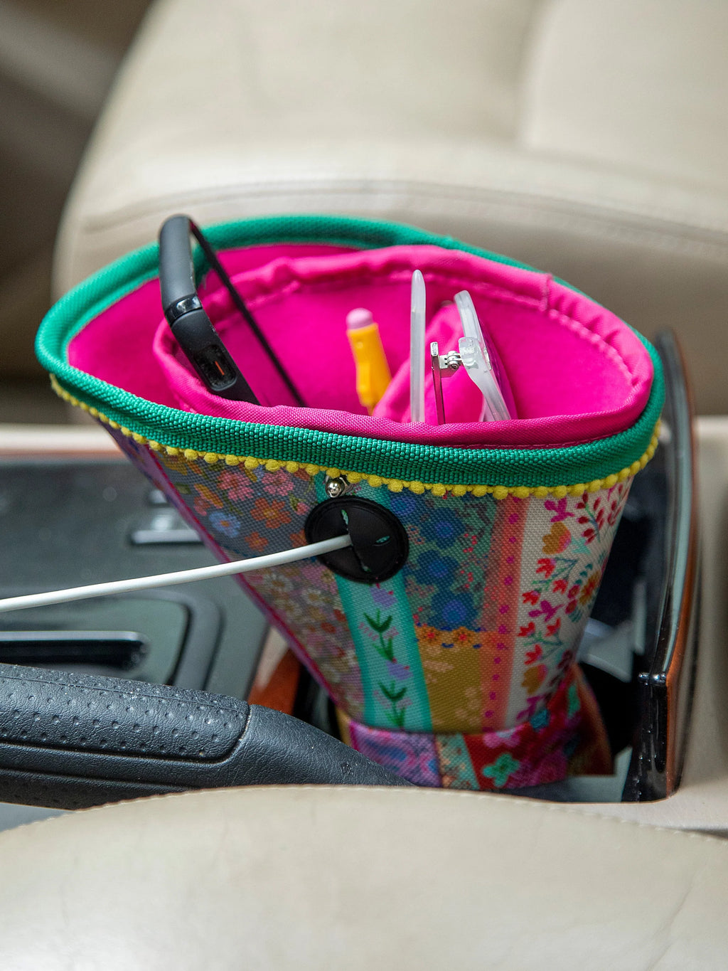 Car Cup Holder Organizer in Patchwork by Natural Life